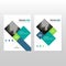 Blue green square Vector annual report Leaflet Brochure Flyer template design, book cover layout design