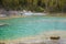 Blue-Green Steaming Pool In Yellowstone National Park Geyser Basin