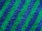 Blue and green striped terry cloth