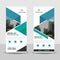 Blue green triangle roll up business brochure flyer banner design , cover presentation abstract geometric background