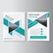 Blue Green Triangle Vector annual report Leaflet Brochure Flyer