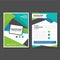 Blue green Vector Leaflet Brochure Flyer template design, book cover layout design, Abstract blue green templates