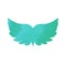Blue green water color angel wing logo and illustration