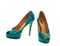 Blue green women shoes