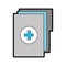 Blue and grey medical history folder