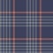 Blue, grey, orange plaid pattern vector. Seamless check plaid for skirt or other modern autumn winter textile print.