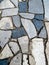 Blue Grey White cracked marble sidewalk pavement