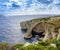 Blue Grotto, Malta. Natural stone arch and sea caves