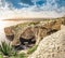 Blue Grotto, Malta. Natural stone arch and sea caves