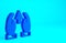 Blue Growth chart and progress in people crowd icon isolated on blue background. Arrow finance up. Businessman of