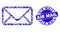 Blue Grunge Air Mail Seal and Envelope Mosaic