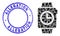 Blue Grunge Allegation Stamp and Clock Watches Icon Mosaic of Puzzle Components