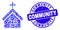 Blue Grunge Community Seal and Church People Mosaic