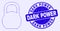 Blue Grunge Dark Power Stamp Seal and Iron Pound Mosaic