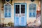 Blue grunge door