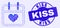 Blue Grunge Kiss Stamp and Valentine Calendar Page Mosaic