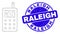 Blue Grunge Raleigh Stamp and Web Carcass Radio Transmitter