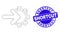 Blue Grunge Shortcut Stamp and Web Mesh Cog Arrow Integration