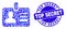 Blue Grunge Top Secret Seal and User Id Badge Mosaic