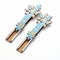 Blue Hair Clips With Snowflakes: Aykut Aydogdu Inspired, Light Gold And Cyan