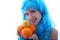 Blue hairs girl and oranges and lemons