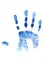 Blue hand print