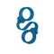 Blue Handcuffs icon isolated on transparent background.