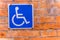 Blue handicap sign