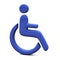 Blue handicap sign, 3d