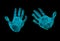 blue hands prints