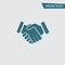 Blue Handshake icon isolated on background. Modern flat pictogram, business, marketing, internet con