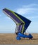 A blue hang-glider
