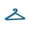 Blue Hanger wardrobe icon isolated on transparent background. Cloakroom icon. Clothes service symbol. Laundry hanger