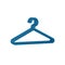 Blue Hanger wardrobe icon isolated on transparent background. Cloakroom icon. Clothes service symbol. Laundry hanger