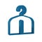 Blue Hanger wardrobe icon isolated on transparent background. Cloakroom icon. Clothes service symbol. Laundry hanger