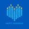 Blue Hanukkah candles. Heart shape. Happy Hanukkah vector illustration