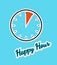 Blue happy hour background with clock