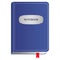 Blue hardcover notebook