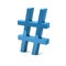 Blue hashtags icon