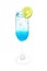 Blue hawai italian soda with lemon slice