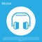 Blue Headphones icon isolated on blue background. Earphones. Concept for listening to music, service, communication and
