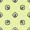 Blue Headshot icon isolated seamless pattern on yellow background. Sniper and marksman is shooting on the head of man