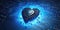 Blue Heart Designed As Central Processing Unit Of Love A Creative Representation Of A Blue Heart As