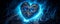 Blue heart designed as central processing unit of love. Generative AI