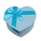 Blue heart gift box with a bow