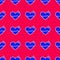 Blue Heart heal icon isolated seamless pattern on red background. Vector Illustration