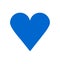 Blue heart icon symbol of deep and stable love