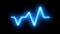 Blue heart rate pulse wave on isolated black background. Heartbeat pulsation on monitor. Sign and symbol concept. Element for