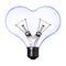 Blue heart shape lamp bulb