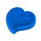 Blue heart-shaped casket isolated